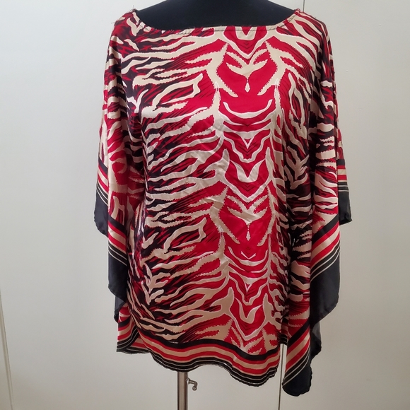 Womens zebra print batwing blouse 1x - Picture 1 of 4